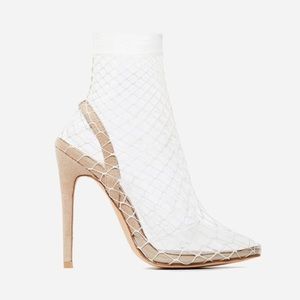 Shoes | New Clear Fishnet Nude Heels | Poshmark